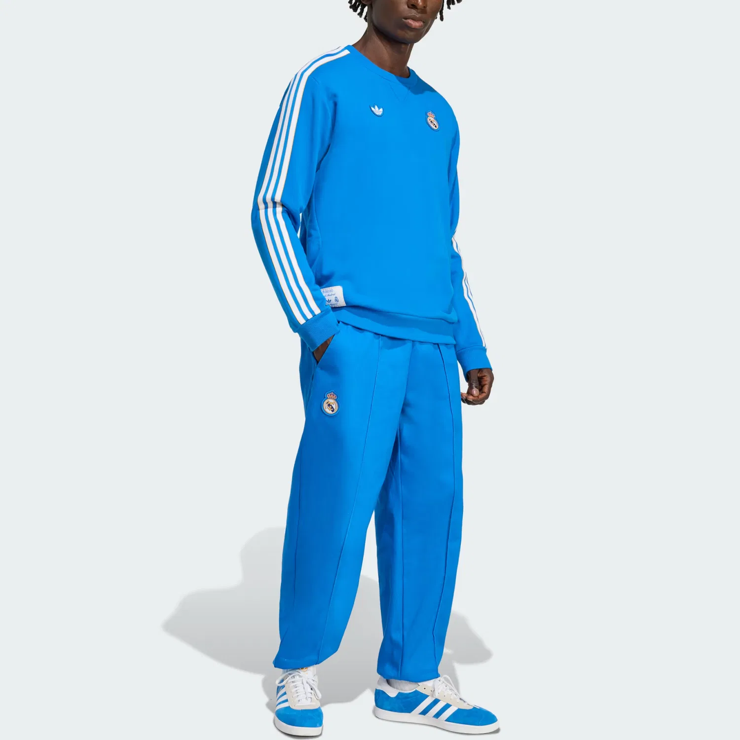 Толстовка Adidas Terrace Icons Real Madrid Adidas Originals, Blue Bird/White — фото 3