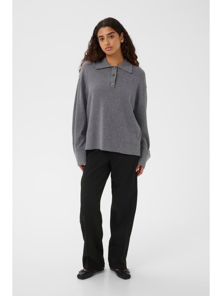 

Soaked in Luxury Вязаный свитер SLSanja, свободного кроя, серого меланжевого цвета