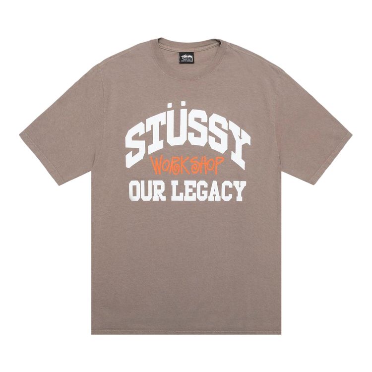 

Футболка Stussy x Our Legacy Work Shop Collegiate Tee Taupe, коричневый