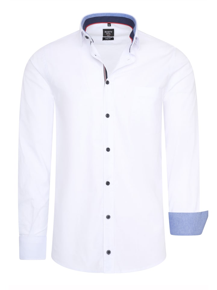 

Повседневная/деловая рубашка контрастного дизайна белого цвета Rusty Neal