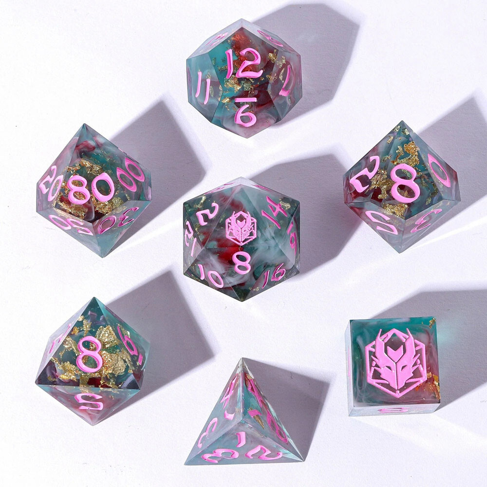 

Аксессуары Hymgho Premium Gaming Sharp-Edge Polyhedral Dice Set: Captured Magic - Interstellar Vortex (7)