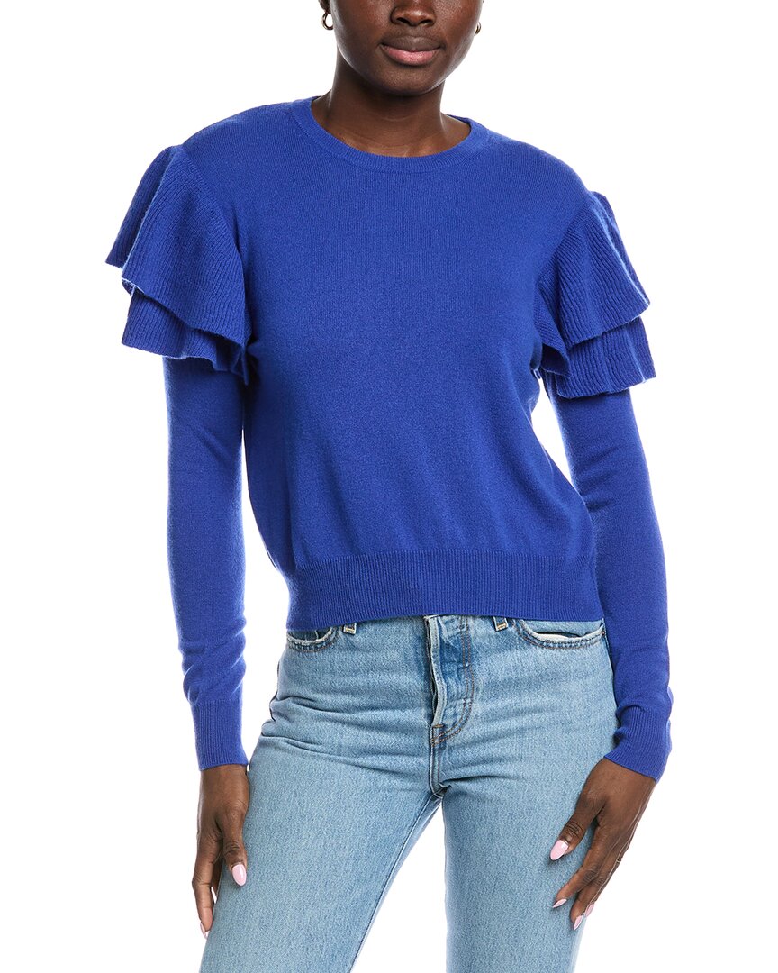 

Осенний кашемировый свитер с рюшами Autumn Cashmere, синий