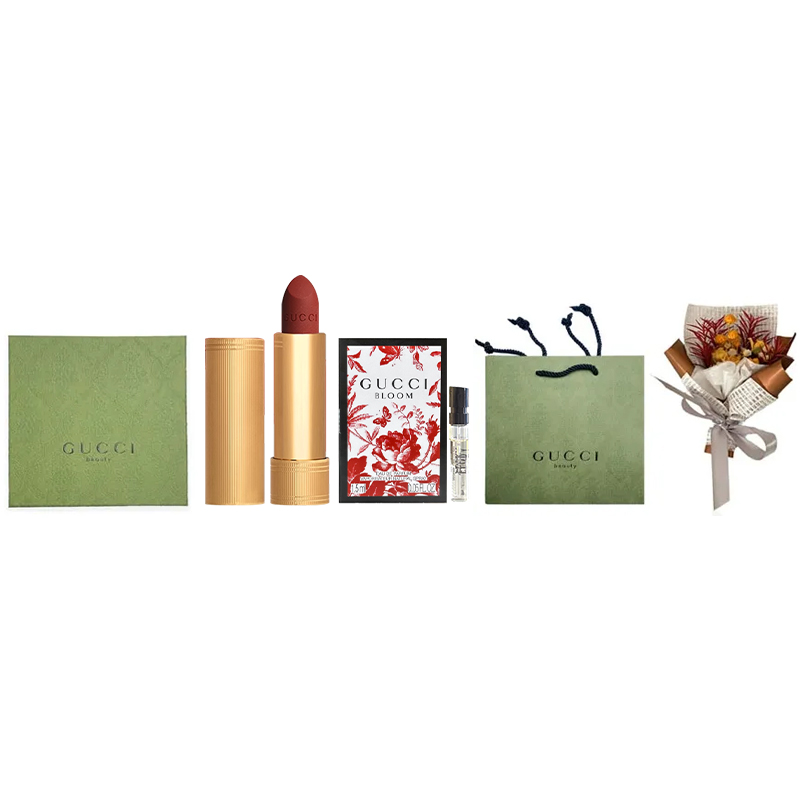 

Набор матовой помады из трех штук с сухоцветами Pouring Color, легко растушевывается, стойкий макияж GUCCI