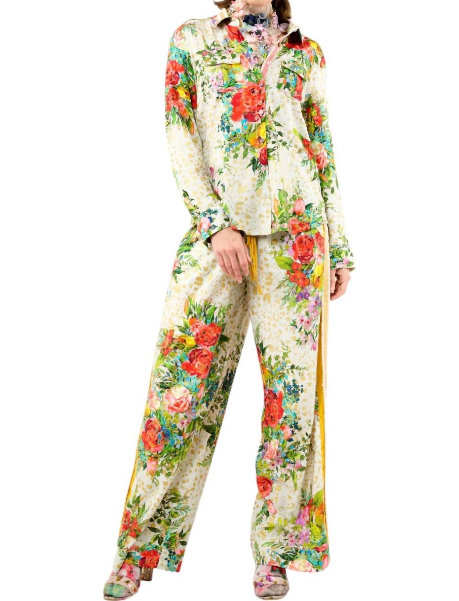 

Брюки Harriet в кремовом цветочном сочетании Aratta