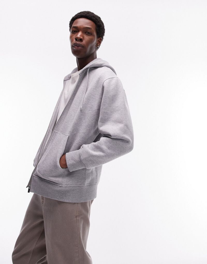

Серая худи на молнии Topman