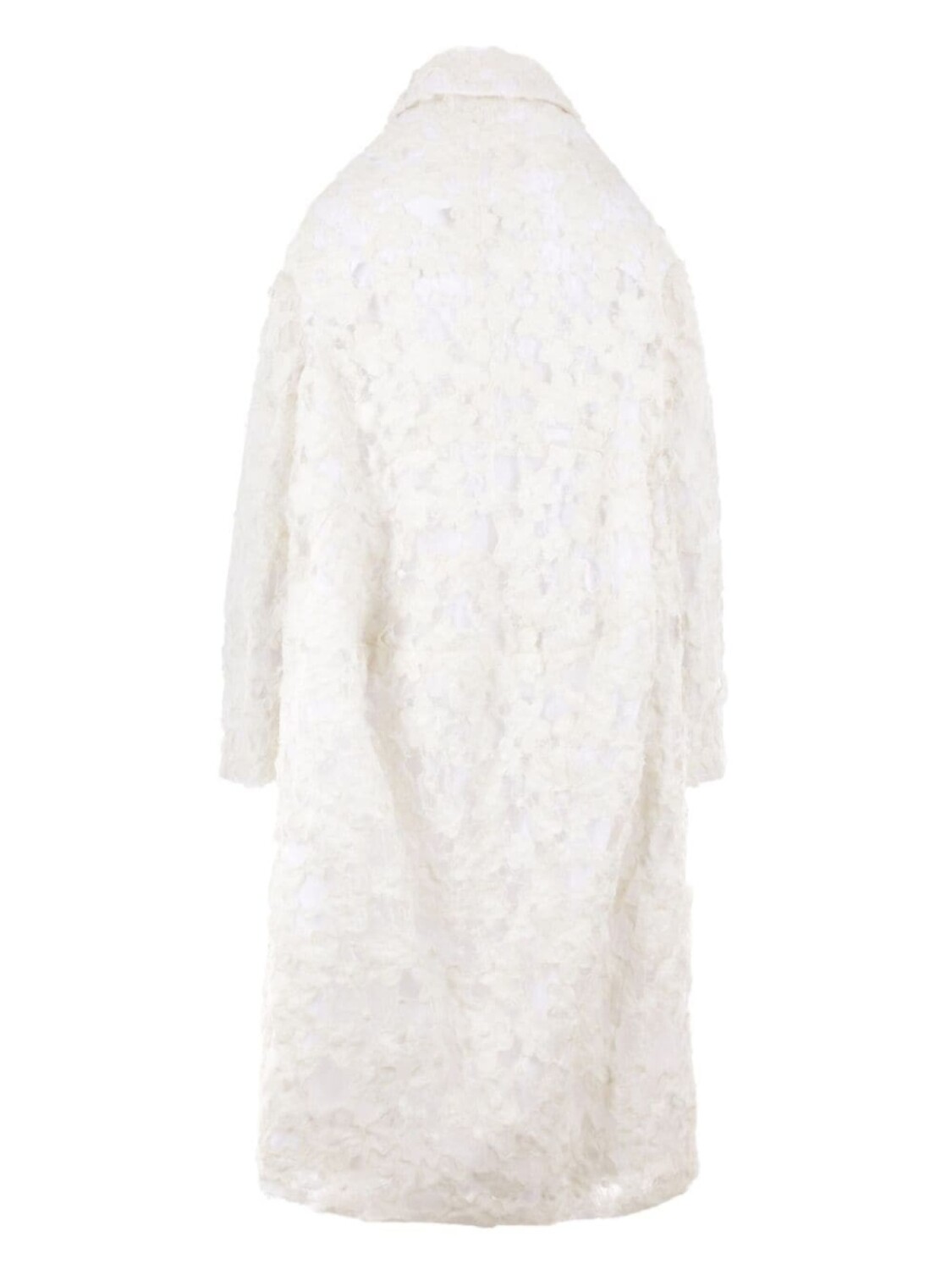 Comme Des Garçons длинное пальто из потертого кружева, белый — фото 2