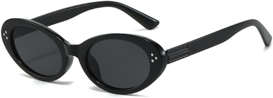 

Солнцезащитные очки для женщин в модном стиле 2027 года, овальной формы, с заклепками, для путешествий, пляжа, плавания, женские солнцезащитные очки, черные и серые MTZJH, One Color