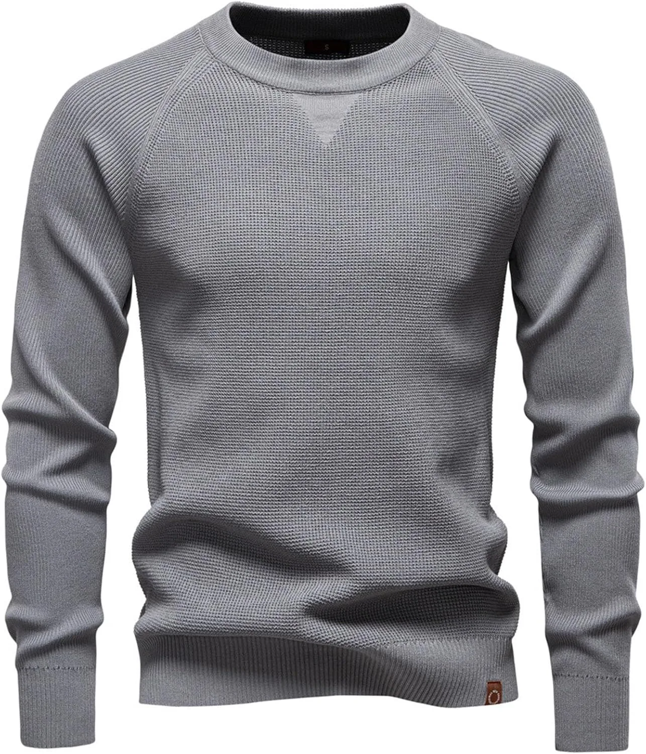 Свитер Business Casual с длинным рукавом и круглым вырезом, Slim Fit, мягкая вязка — фото 3