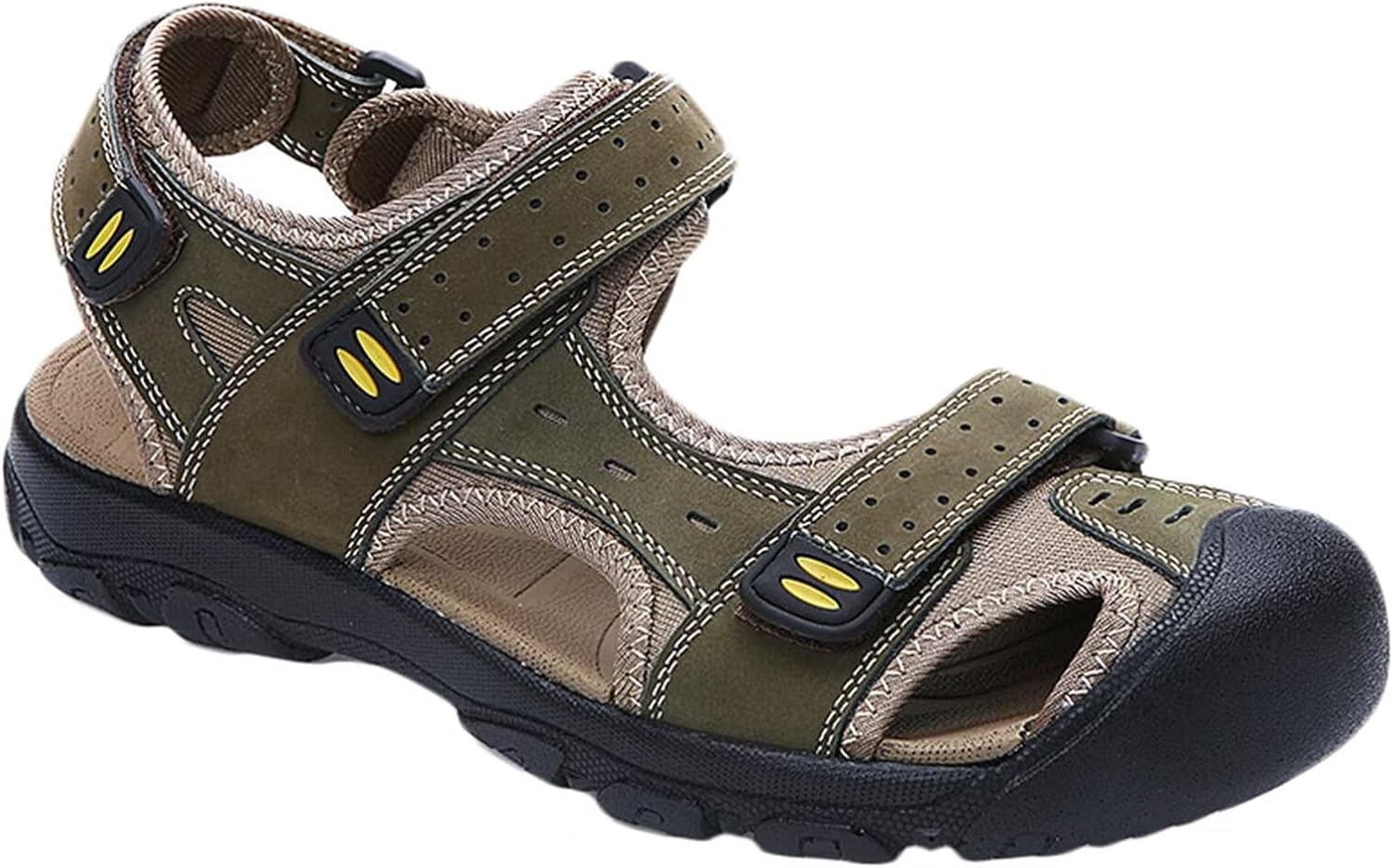 

Мужские спортивные сандалии для активного отдыха, походные сандалии с закрытым носком, кожаные сандалии для спорта, прогулок по тропам, повседневные сандалии, водные тапочки Hnvavq, A