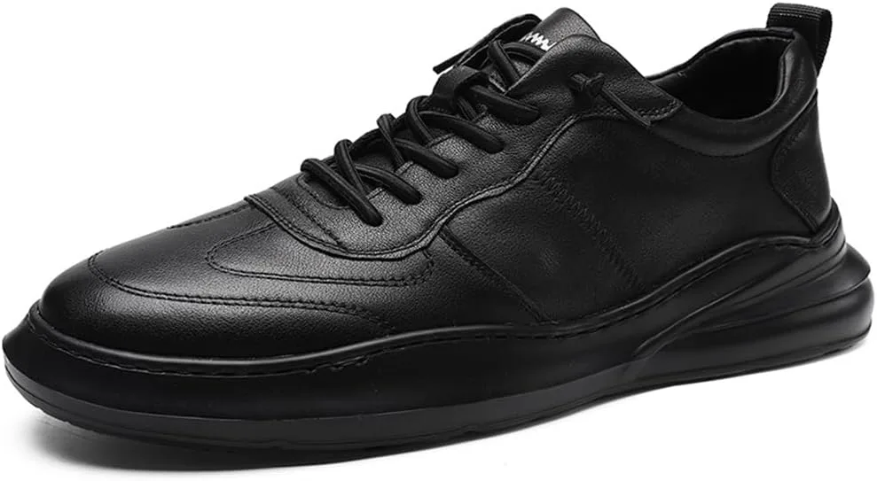 

Мужские кеды из натуральной кожи с низким верхом, легкие и мягкие, повседневные стильные мужские кроссовки Abborora, черный