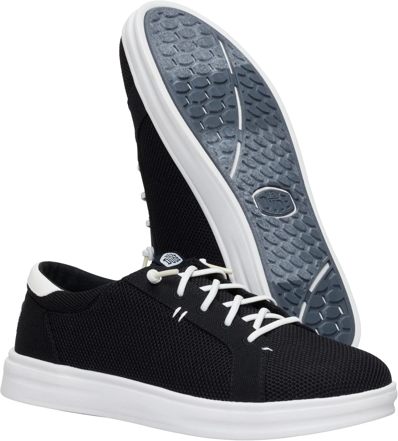 Мужские кроссовки HEYDUDE Paul Pro Classic, Mesh Fabric Black Multi-Coloured — фото 4
