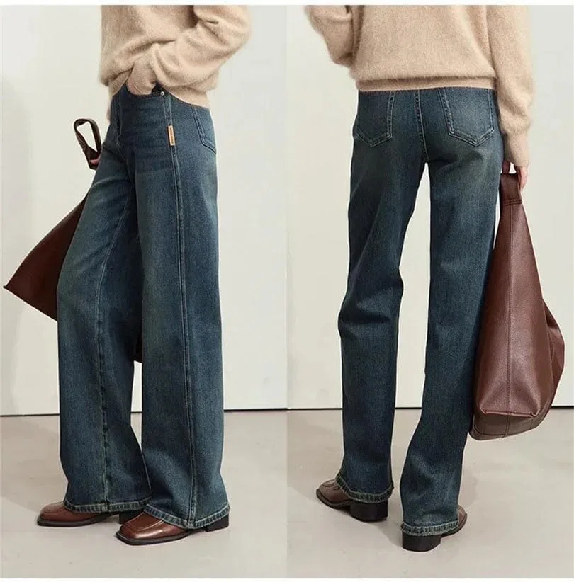 Джинсы широкие джинсовые Denim Blue — фото 3