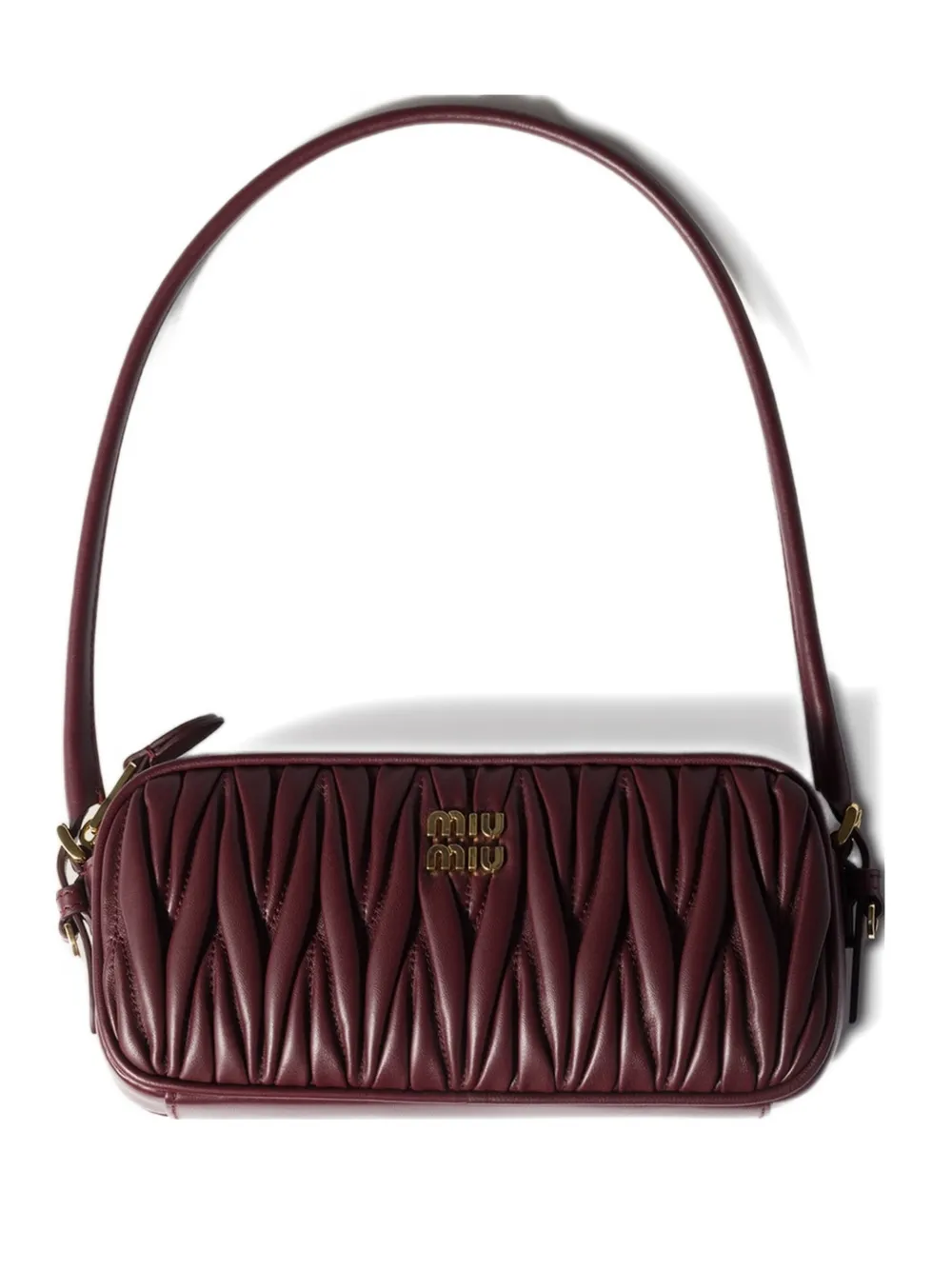 

Кожаный клатч с регулируемым ремнём Miu Miu, красный