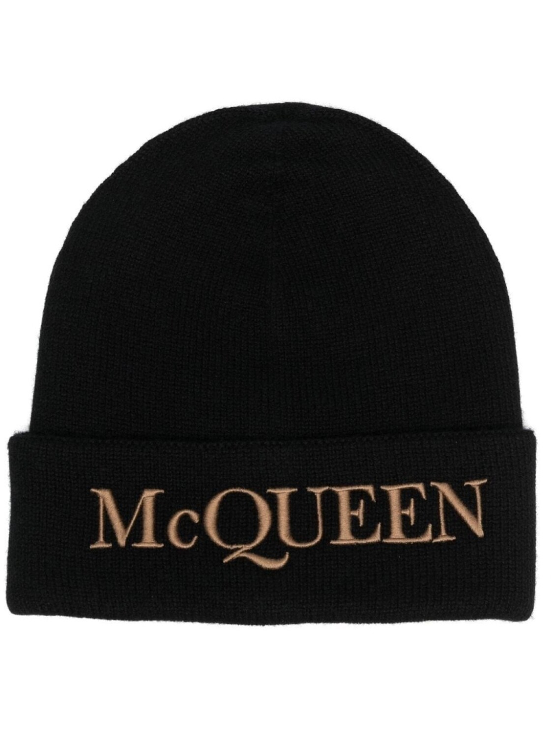 

Alexander McQueen шапка бини в рубчик с вышитым логотипом, черный