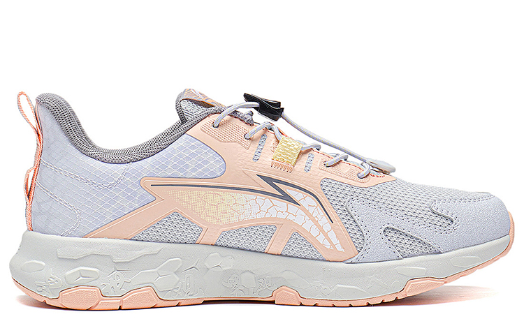 Кроссовки для бега Shock Absorbers Rebound Low Top для детей и подростков LINING YOUNG, серый/персиковый/оранжевый/серый — фото 2