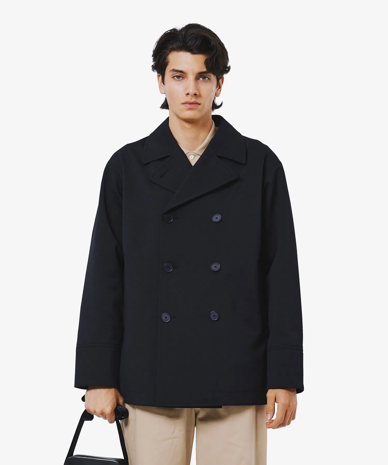 Пальто-пикот 3-слойное LACOSTE черное