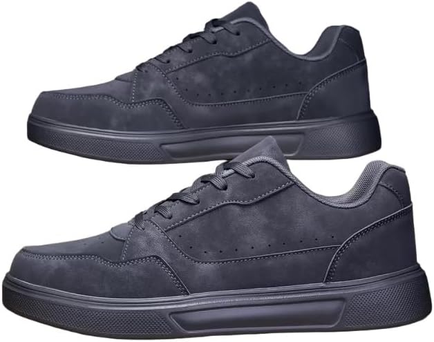 

Мужские модные кроссовки - легкие повседневные шнурованные скейт-ботинки, комфортные во все сезоны для походов, фитнеса и повседневной носки Minlaidian, серый