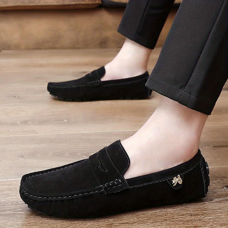 Мужские мокасины Penny Loafer, водительские туфли, удобные нескользящие слипоны, мужская обувь на все сезоны Hhhchpm, черный — фото 3
