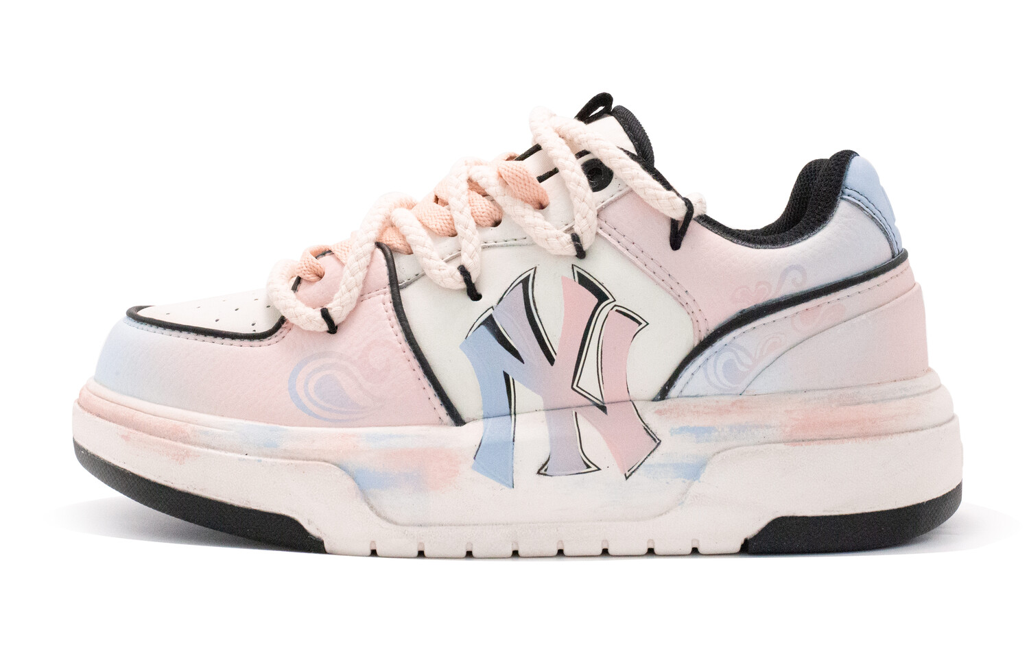 

Кроссовки MLB Chunky Liner Skateboarding Shoes Unisex Low-top Pink/Blue, розовый