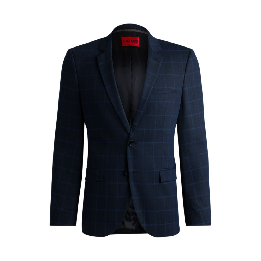 

Пиджак очень облегающего кроя из эластичной ткани HUGO, темно-синий