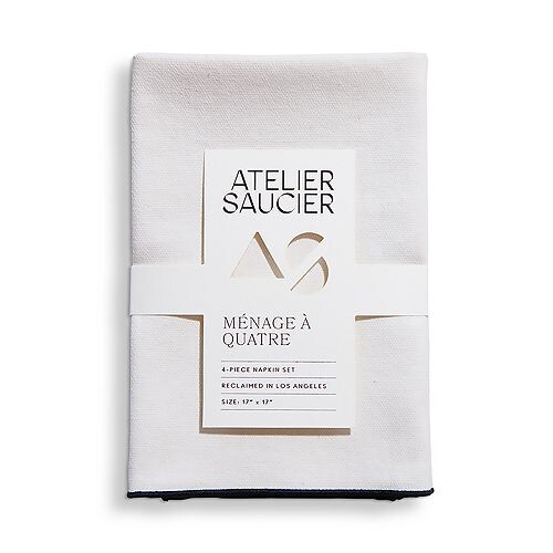 

Салфетки Burlap Noir, набор из 4 шт. ATELIER SAUCIER, цвет Ivory/Cream