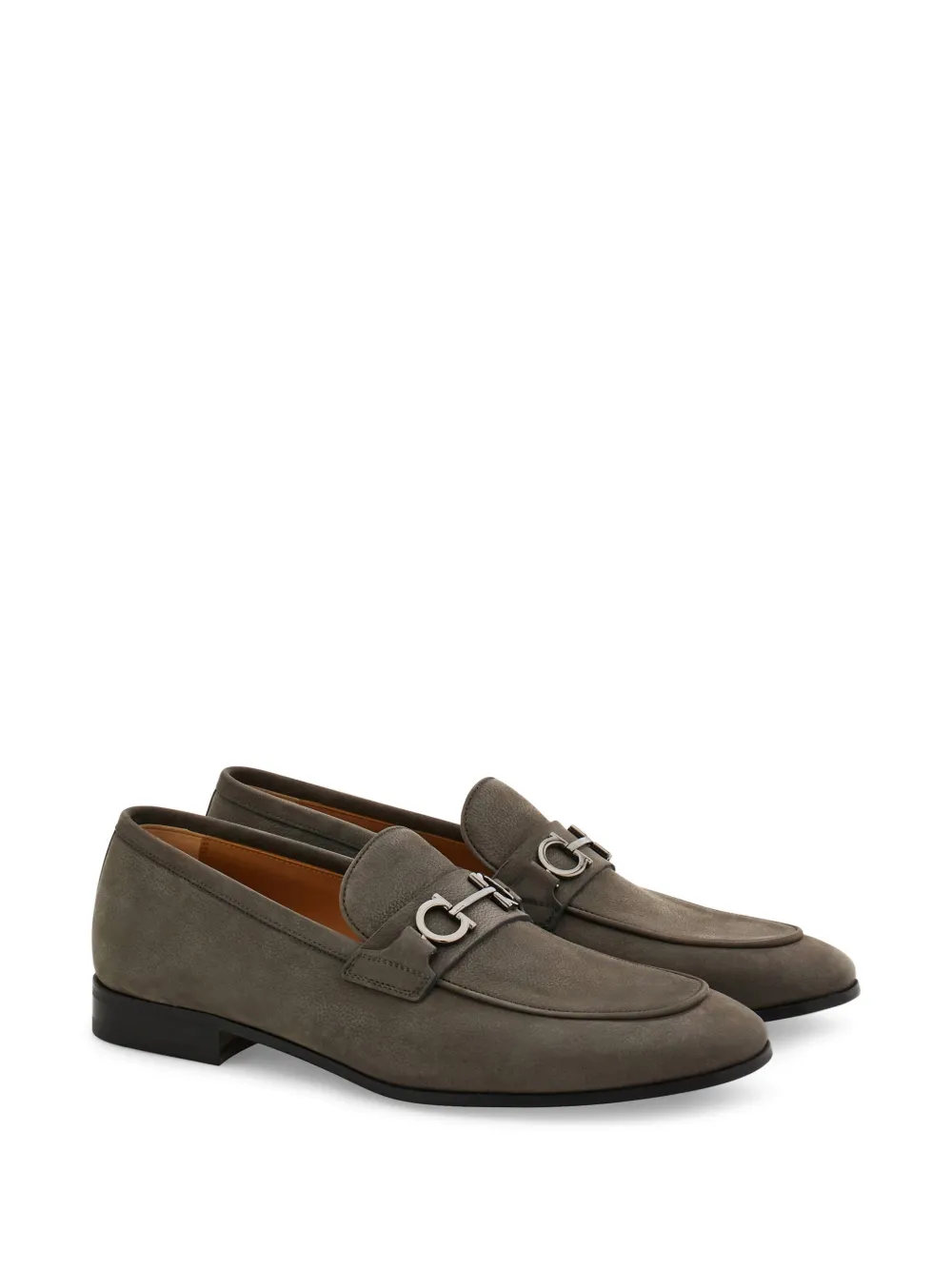 Мокассины с украшением Gancini Ferragamo, серый — фото 2