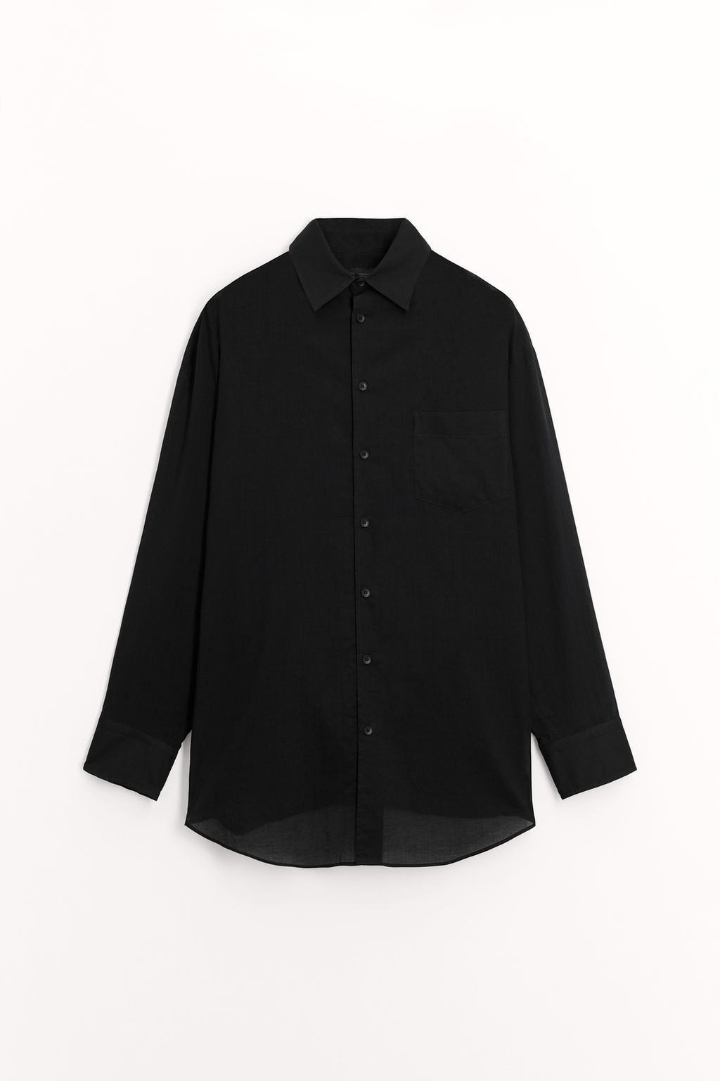 

Рубашка оверсайз ZARA, черный