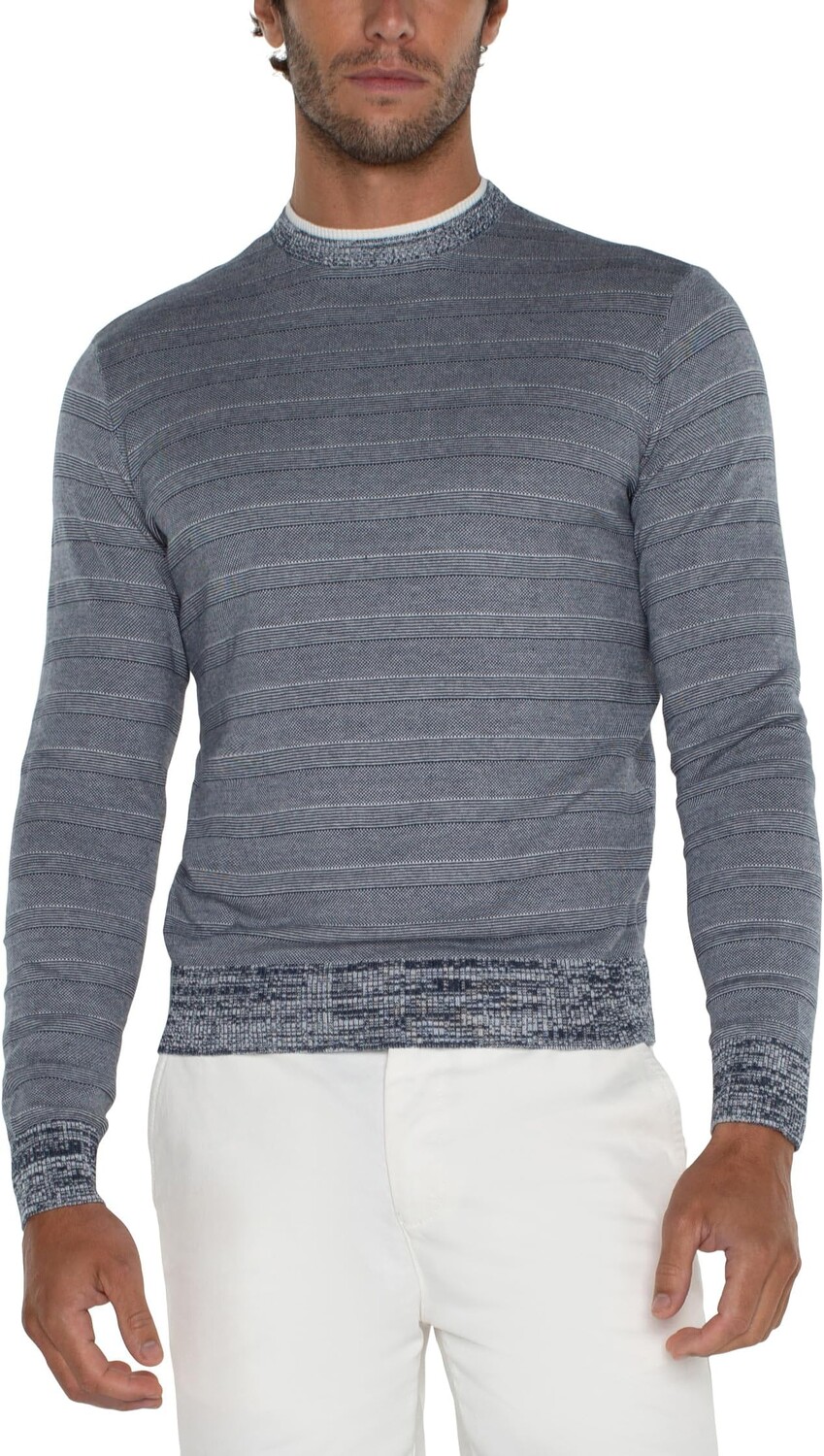 

Свитер Liverpool Los Angeles Long Sleeve Striped Crew Neck Sweater, цвет Ink Multi