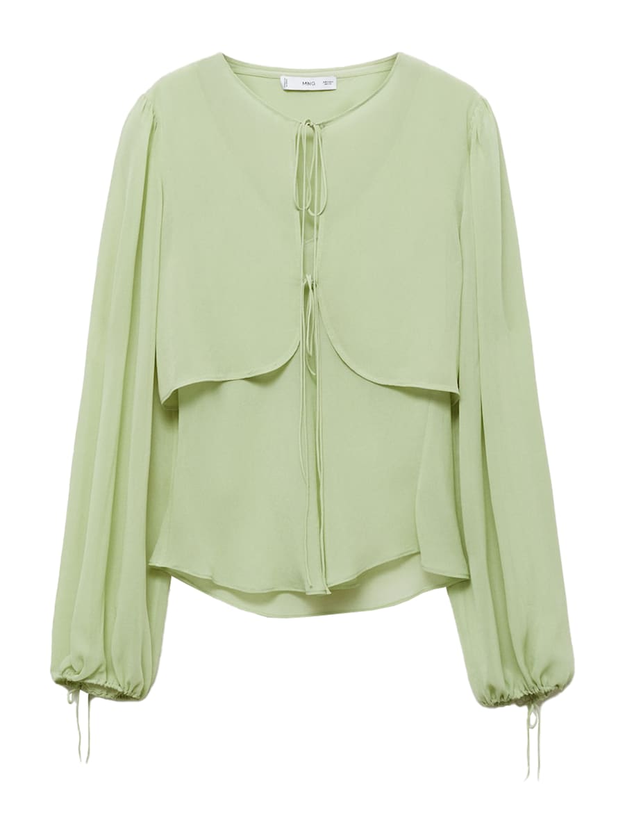 

Блуза MANGO Springy, пастельно-зеленый