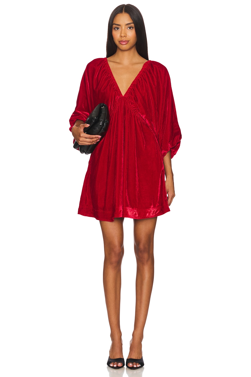 

Бархатное мини-платье portia Free People, красный