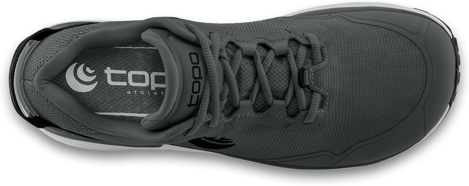 Мужские кроссовки Topo Athletic Traverse с комфортной амортизацией и прочной подошвой, перепад высоты 5 мм, для походов и бега, серый/угольный — фото 4