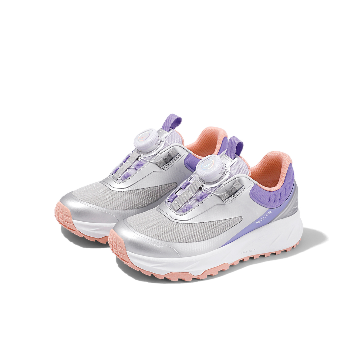 NAUTICA Низкие детские беговые кроссовки silver purple для подростков — фото 3