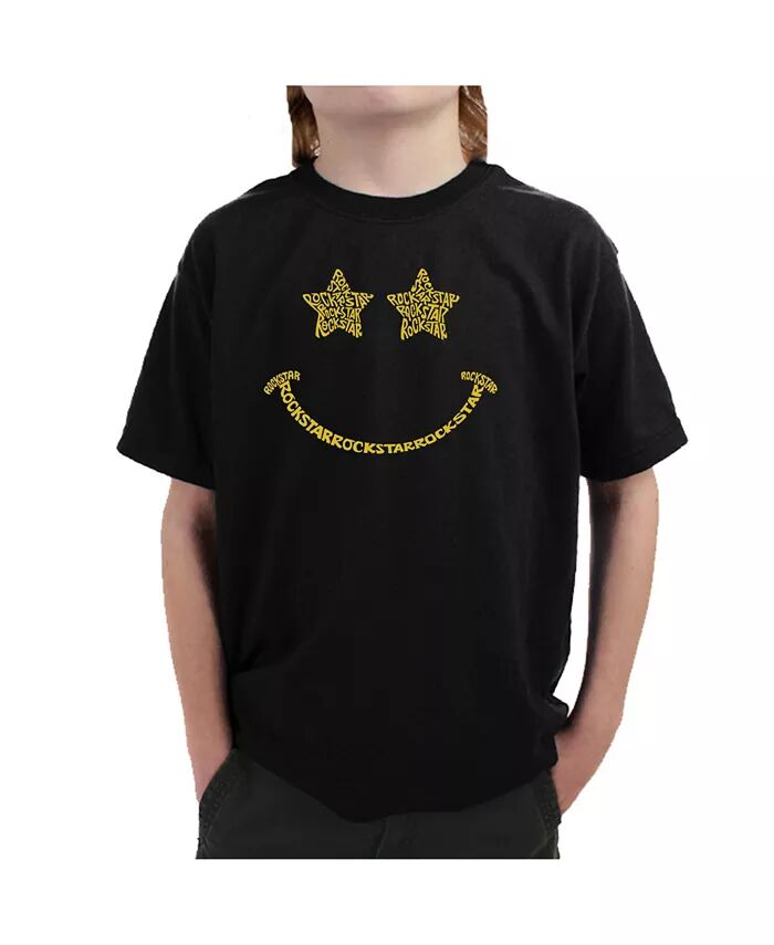 

Футболка Big Boy's Word Art - Rockstar Smiley LA Pop Art, черный