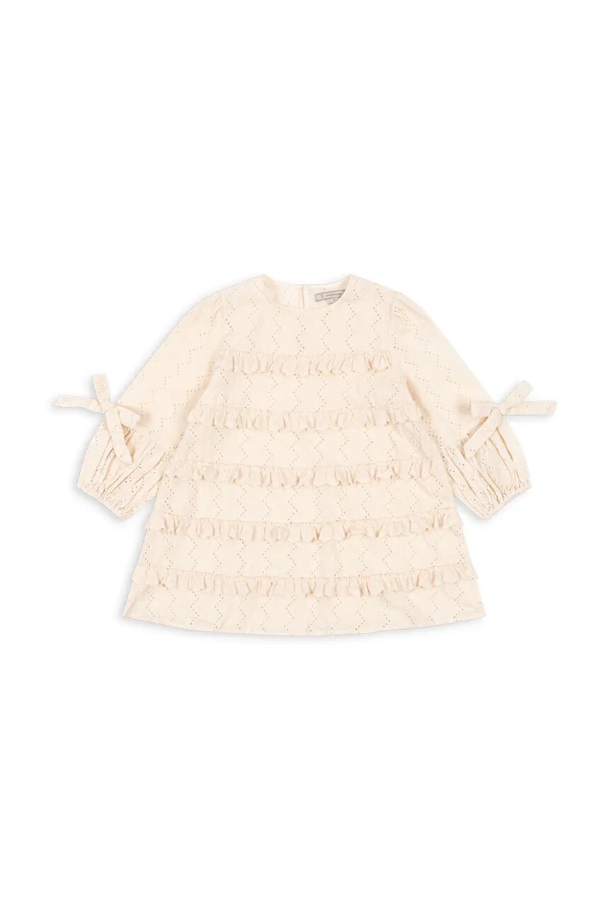 

Хлопковое платье детское FRILLA DRESS Konges Sløjd, бежевый