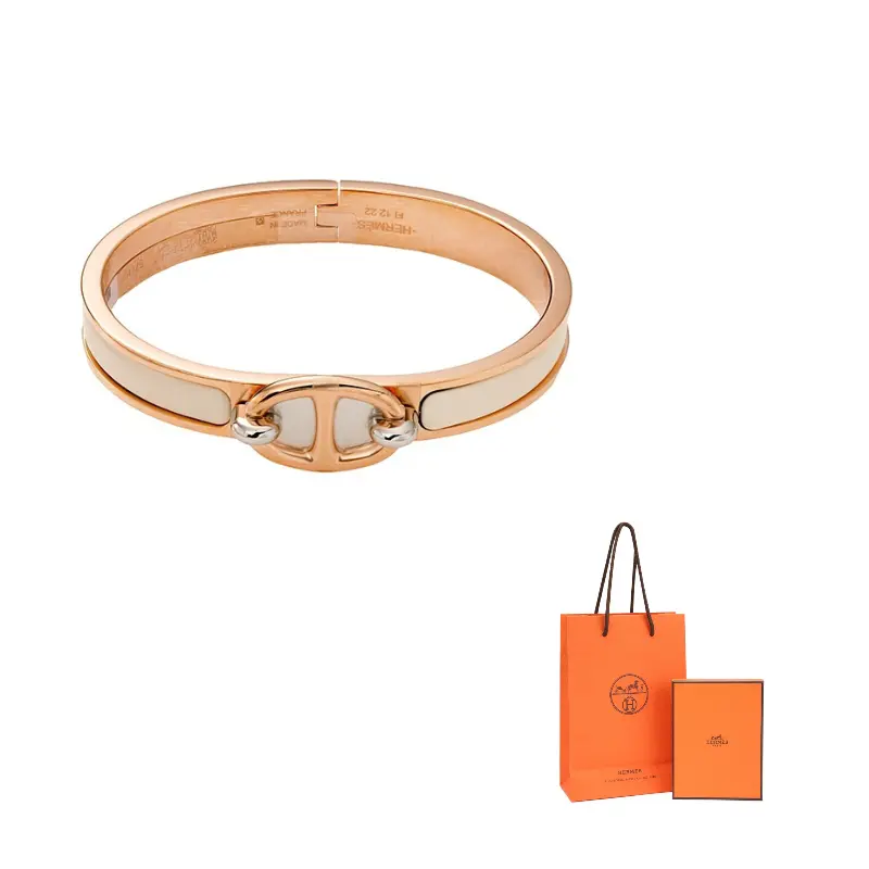 

20th Century Enamel Mini Clic Chaine D'Ancre браслет Pm костюмный браслет HERMES, экрю