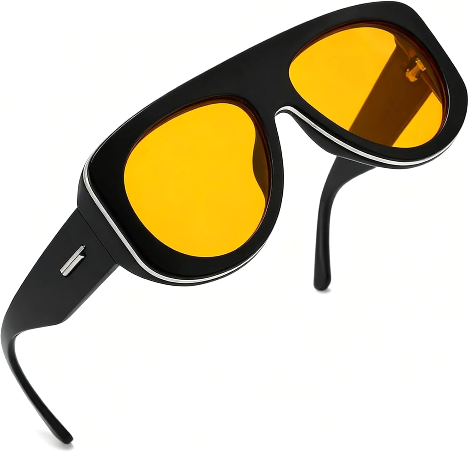 

Мужские солнцезащитные очки-пилот большого размера в винтажном стиле, модные, с леопардовым принтом, зеленые, с защитой от УФ-излучения UV400, женские, в стиле панк mincl, Orange