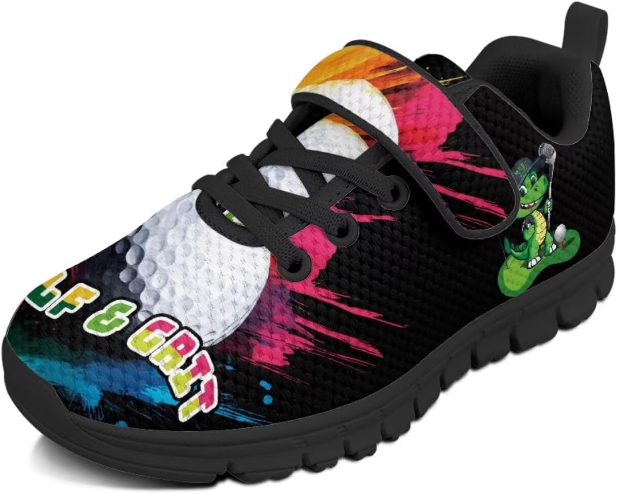 

Детские кроссовки для мальчиков, дышащие спортивные кроссовки для бега и тенниса для детей младшего и старшего возраста, размеры US 11-2.5 Pointodoor, Golf,dinosaur