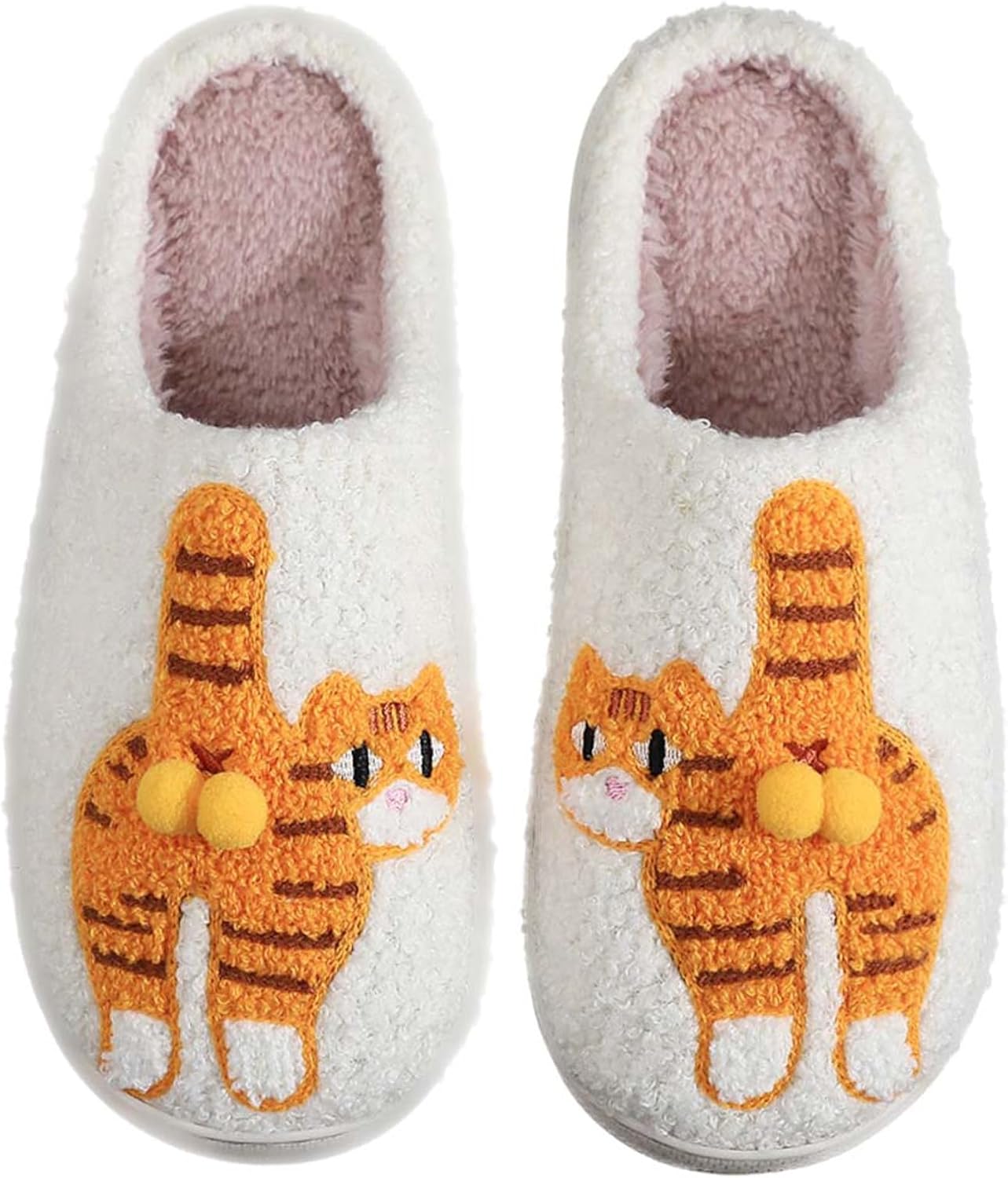 

Тапочки с шляпой ковбоя для женщин и мужчин, с улыбающимся лицом, плюшевые, удобные, в ретро-стиле, теплые и пушистые домашние тапочки Wang Damai, оранжевый