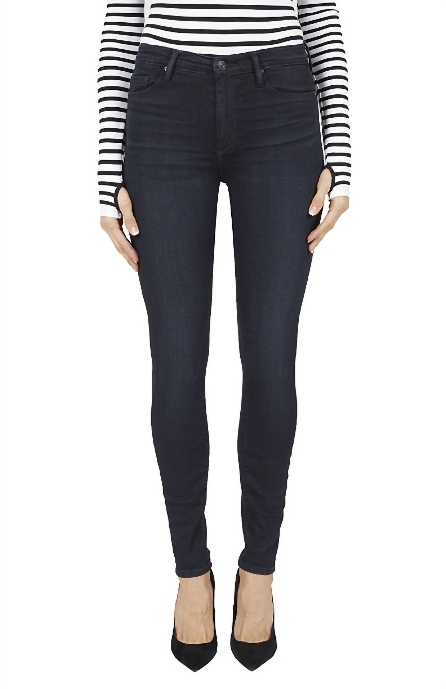 

Джинсы Gisele High Rise Super Skinny черного цвета Black Orchid