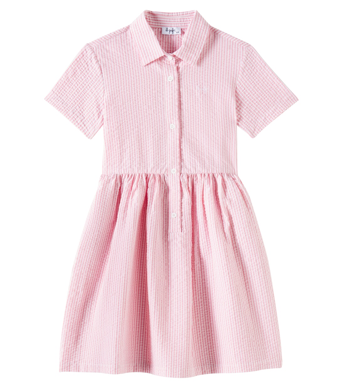 

Полосатое хлопковое платье Il Gufo, Daisy Pink