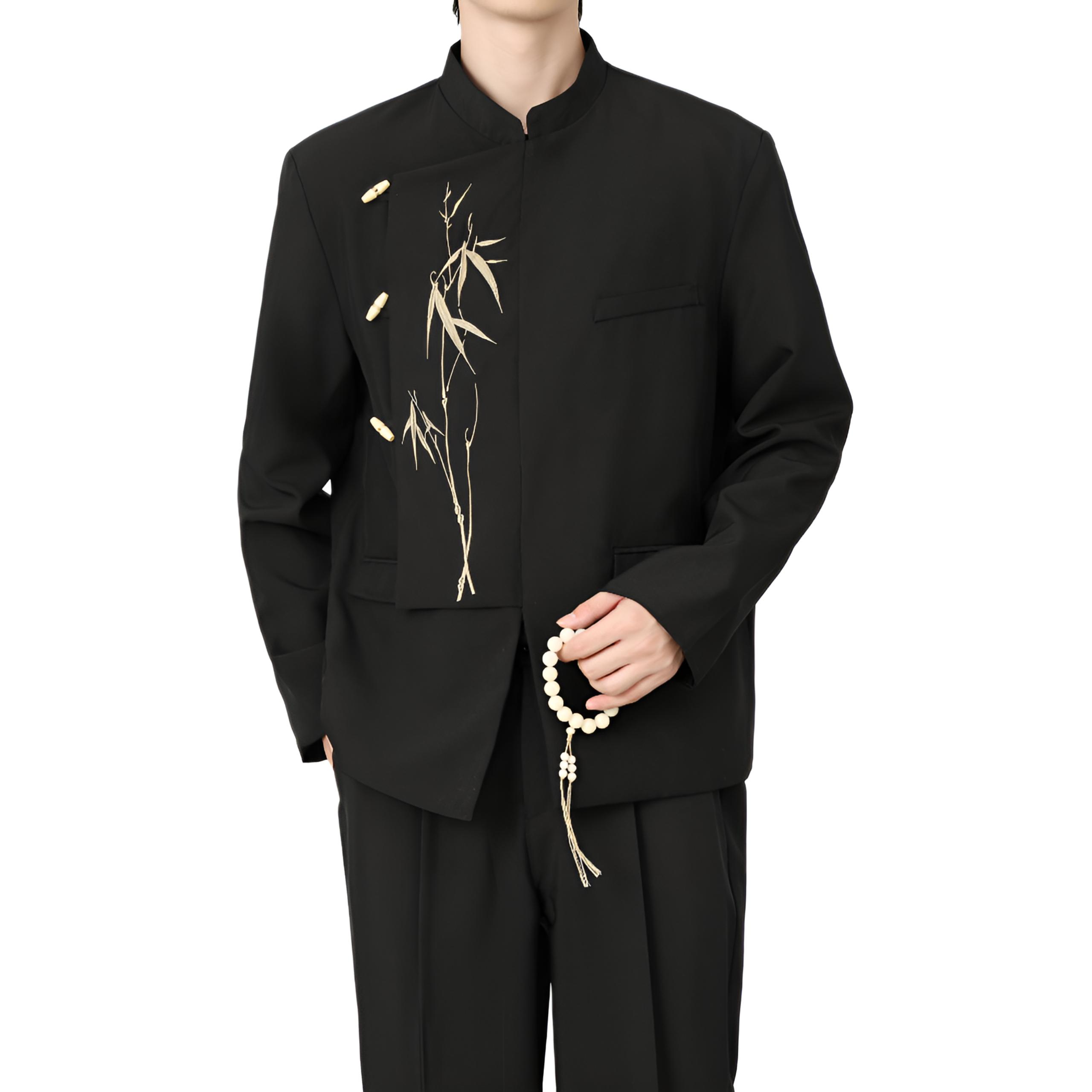 

VanCamel Костюм деловой Unisex Black Stand Collar Moderate