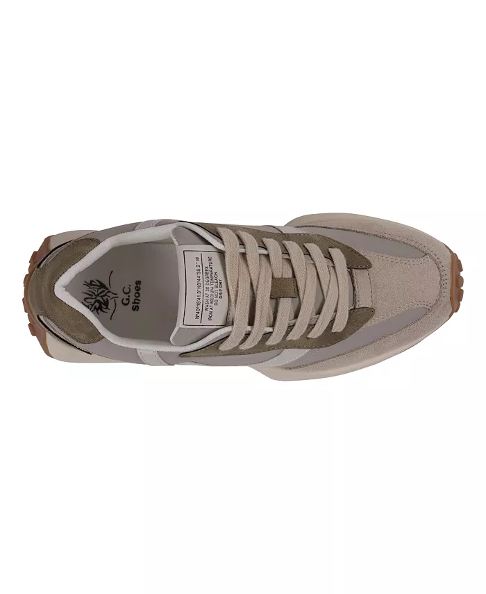 Женские кроссовки Howell на шнуровке в ретро-стиле GC Shoes, коричневый/бежевый — фото 4