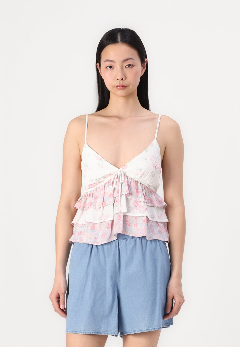 

Блуза BARE TIERED BABYDOLL - Top Hollister Co., розовый