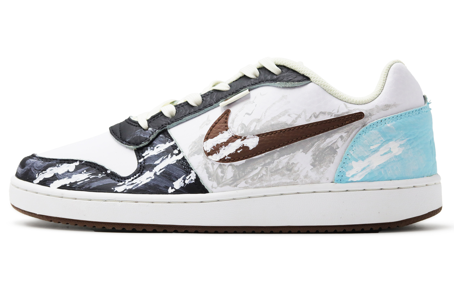 

EbernON Dream Cushioning, износостойкие низкие кроссовки для скейтборда мужские черно-синие Nike, черный