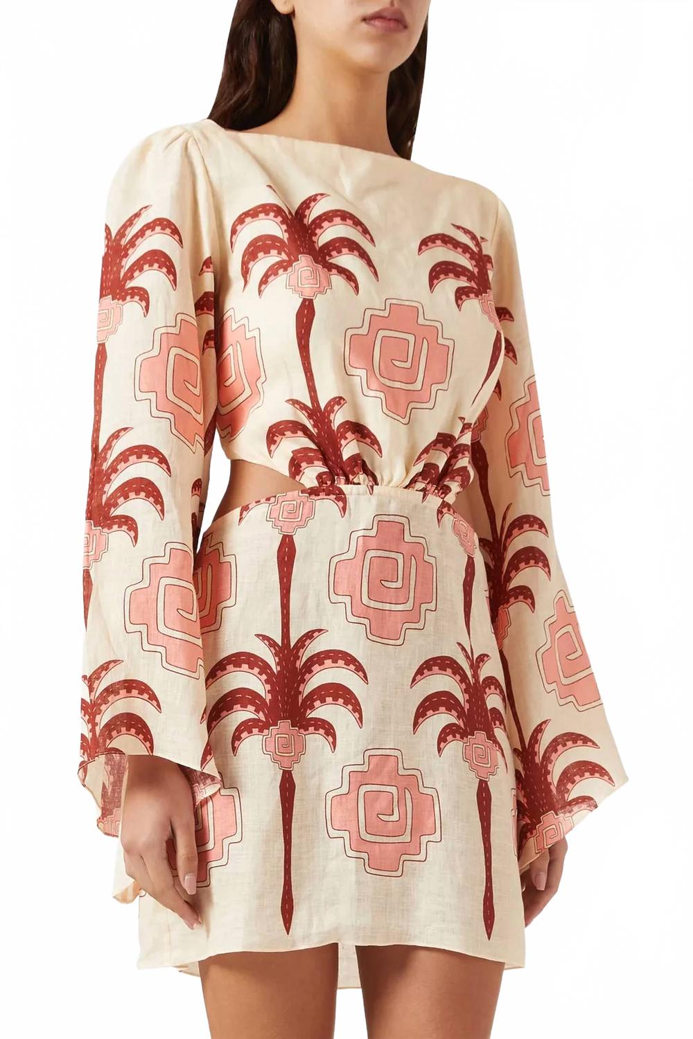 

Мини-платье Wave After Wave цвета экрю, абрикос, светло-розовый Johanna Ortiz, Ecru Apricot Light Pink