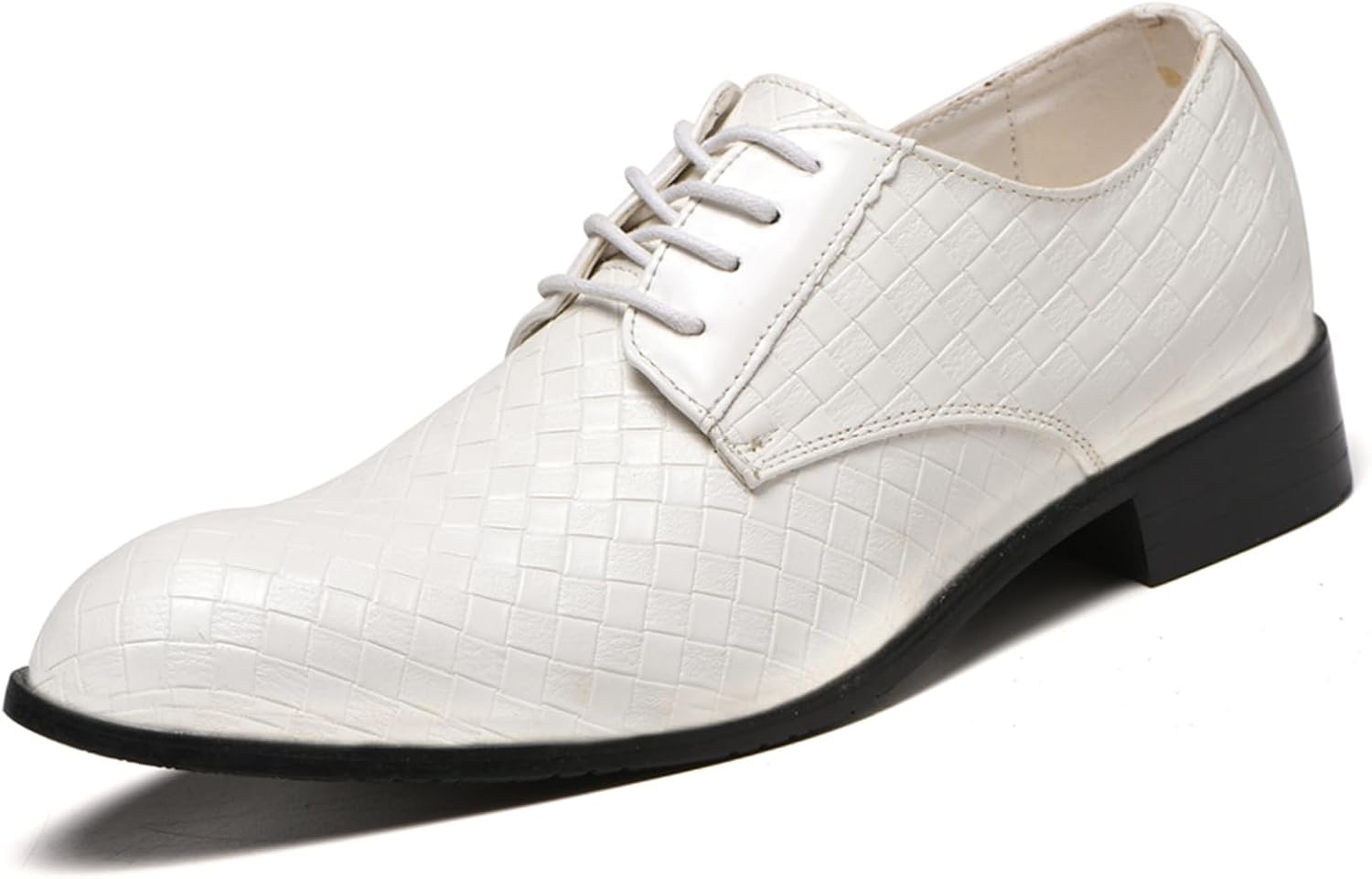 

Классические мужские туфли NIGXWNS с модным крокодиловым принтом, шнуровкой, заостренным носком, оксфорды для бизнеса, официальных мероприятий и свадеб, белый