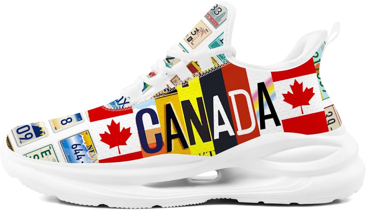 

Мужские и женские кроссовки с канадским флагом, для бега, тенниса и ходьбы Generic, 3105 Multicolor
