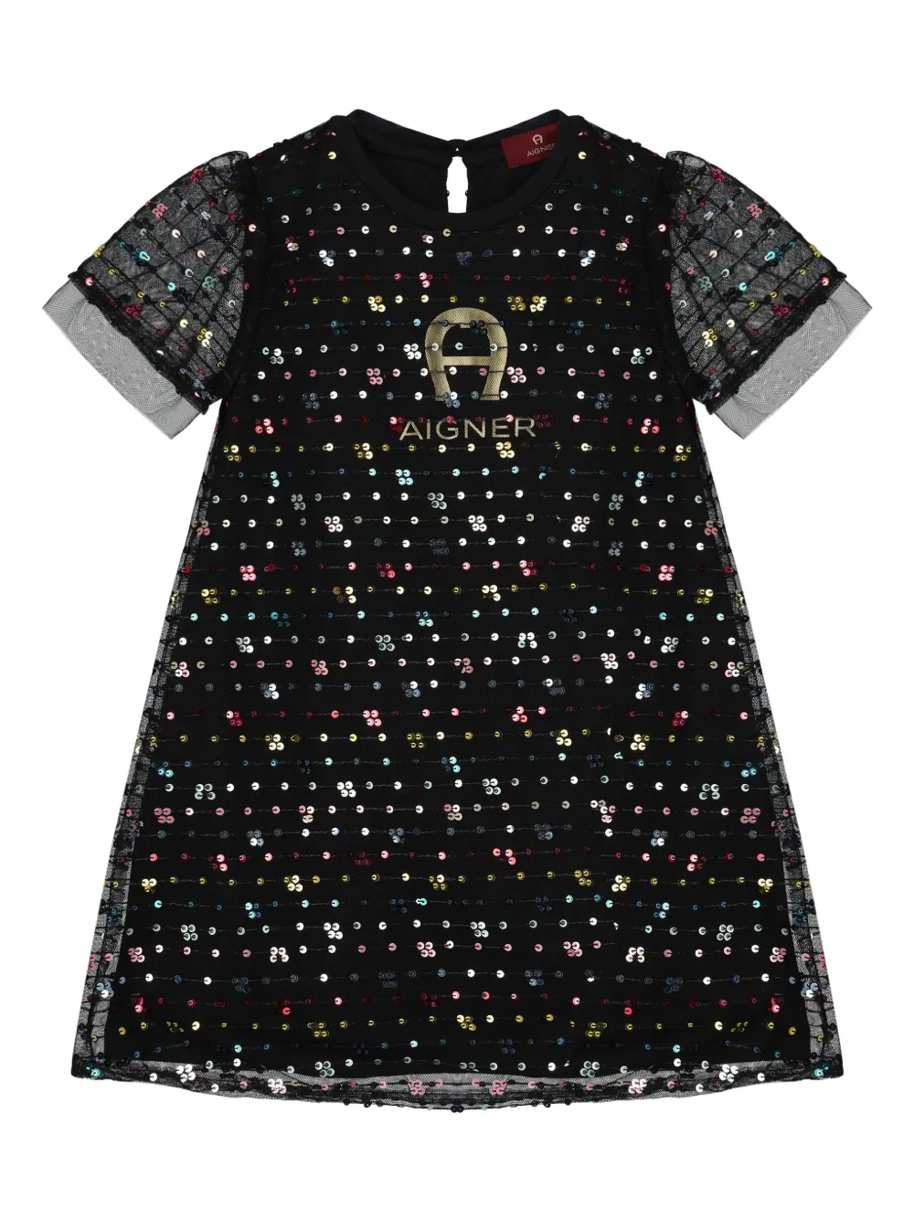 

Платье с пайетками Aigner Kids, черный