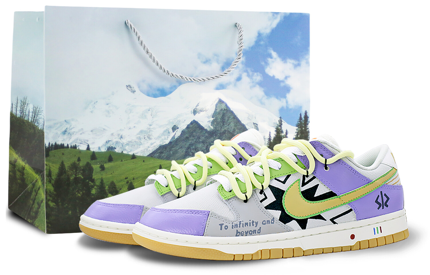 

Кроссовки Nike Dunk Skateboarding Shoes Unisex Low-top White/gray/black, фиолетовый