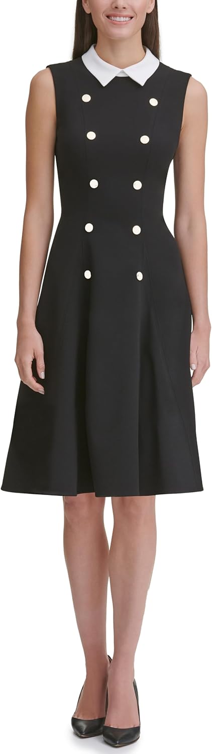 

Женское платье Tommy Hilfiger с воротником и расклешенным лифом, Black